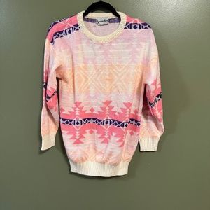Like NEW Vintage Scenario knits sweater pink purple size Large L
